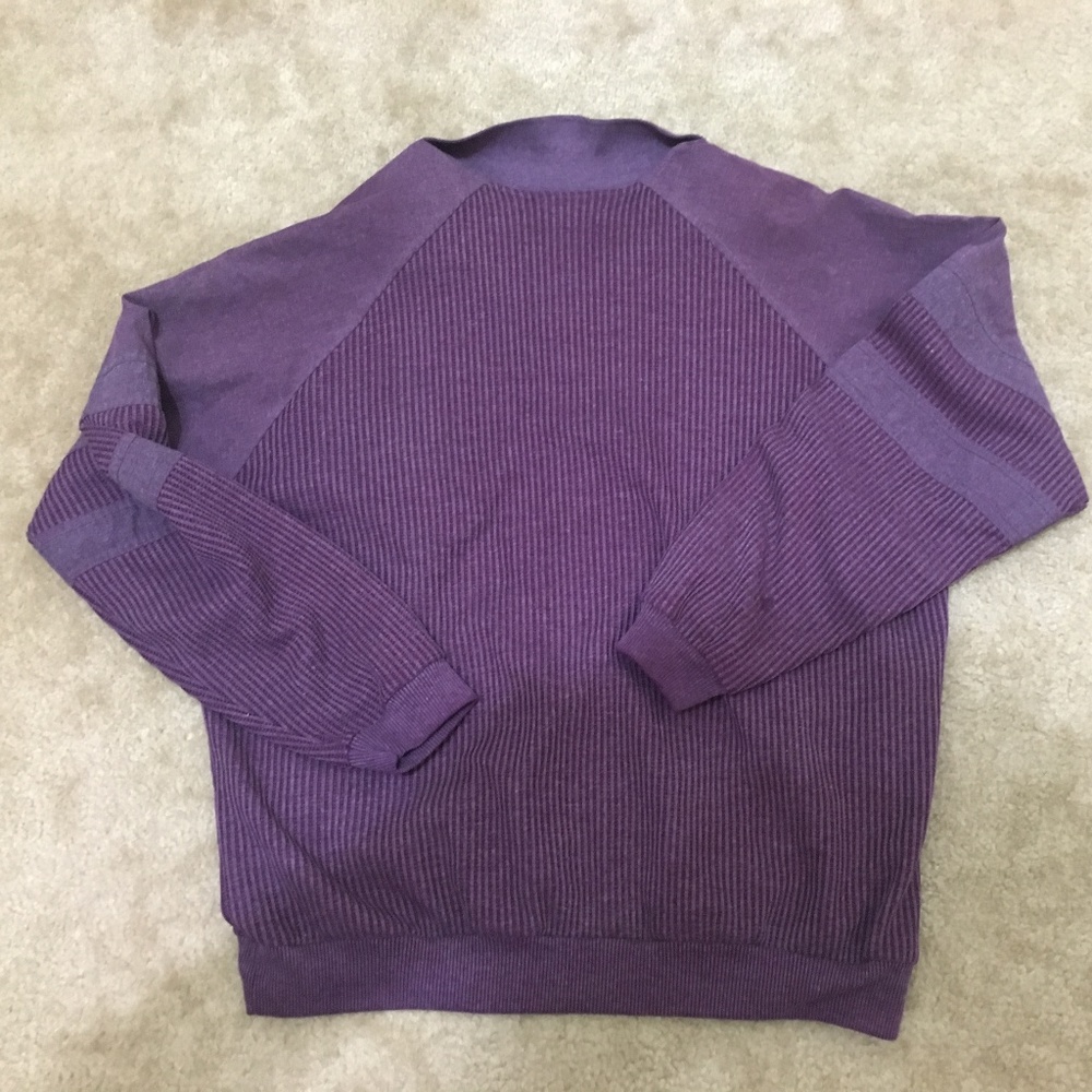 Vintage Men's Purple Long Sleeve Banded Polo - Picture 4 of 6